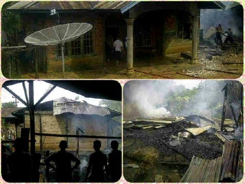 Dua unit rumah warga Desa Panti yang habis dilalap sijago merah