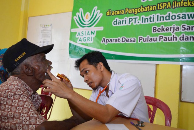 Asian Agri melalui unit bisnisnya PT Inti Indosawit Subur kembali lakukan pengobatan gratis bagi warga sekitar.