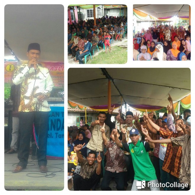 Suasana kegiatan kampanye Abun Yani di kelurahan Tanjung, Kumpeh Ilir.