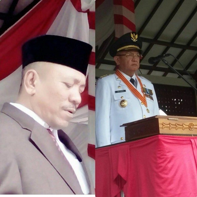 Bupati H Cek Endra bertindak sebagai Irup. Ketua DPRD, H Muhammad Syaihu membaca teks proklamasi