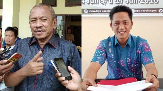 Terlihat pihak pelapor H Muhammad Syaihu dan Ketua KPU Sarolangun, Muhammad Fakhri