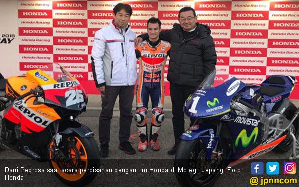 Dani Pedrosa Saat Acara Perpisahan dengan Tim Honda di Motegi Jepang Foto Honda