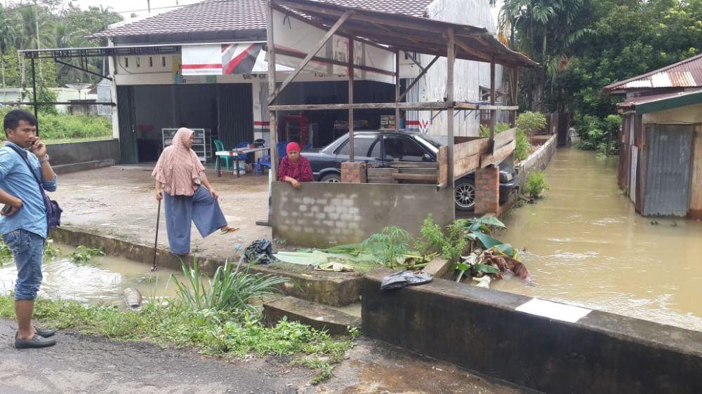 Salah satu kawasan yang terendam banjir di Kota Jambi