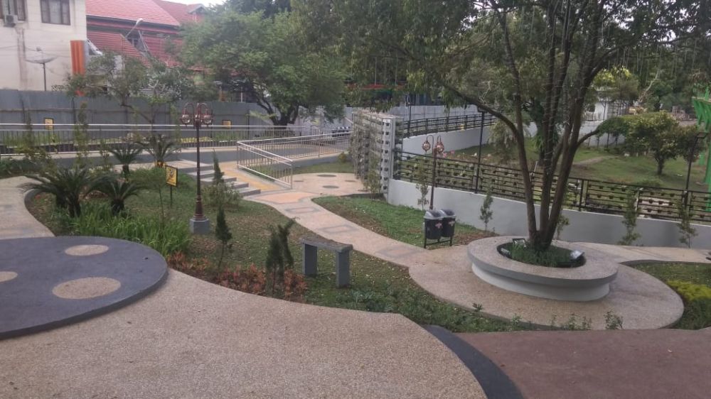 Kondisi RTH Taman Anggrek yang akan diresmikan