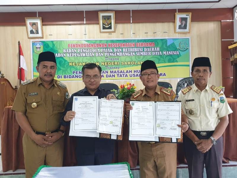 Kesepakatan bersama antara Kejari dengan BPPRD dan BKPSDM dalam penyelesaian bidang Datun