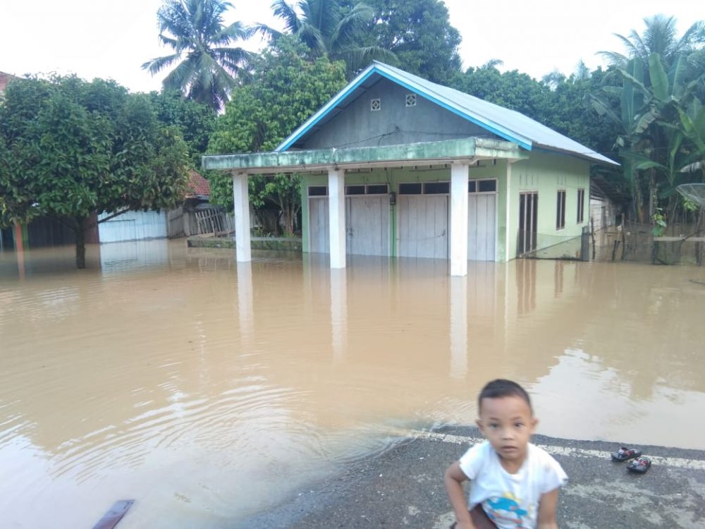 Rumah warga yang terendam banjir di Tebo 