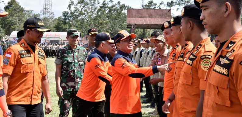 Upacara Pembukaan Latihan Dasar Badan Penanggulangan Bencana Daerah (BPBD) se-Provinsi Jambi, di Lapangan PTPN VI Kayu Aro, Kerinci, Kamis (27/02/2020).
