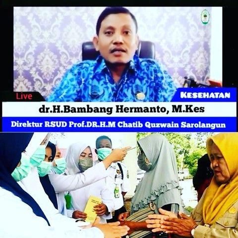 Direktur RSUD Prof DR H Chatib Quzwain Kabupaten Sarolangun, dr H Bambang Hermanto M.Kes