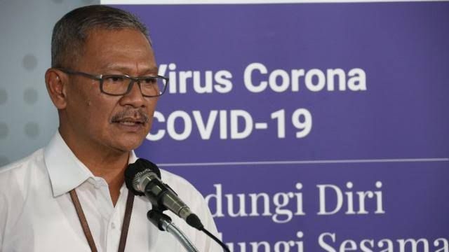 Jubir Gugus Tugas Percepatan Penanganan COVID-19 Achmad Yurianto dalam konferensi video di Kantor Graha Badan Nasional Penanggulangan Bencana (BNPB), Jakarta, sore ini, Minggu (26/4/2020).