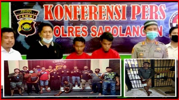 Dua pelaku pencurian dengan kekerasan dibekuk Sat Reskrim Polres Sarolangun, lalu.