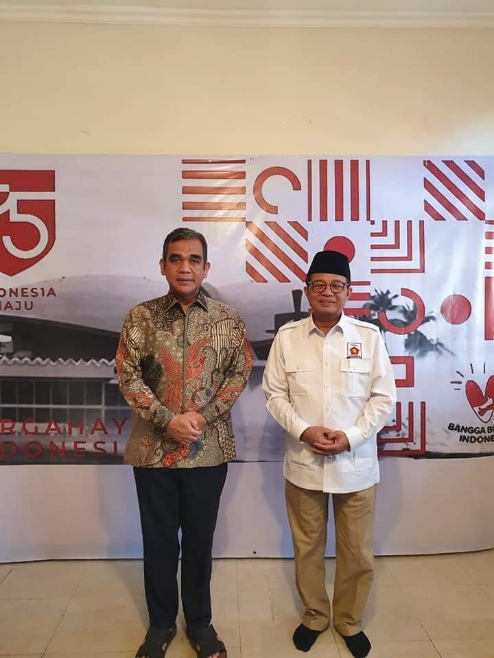 foto Fachrori bersama Sekjen DPP Gerindra, Ahmad Muzani 
