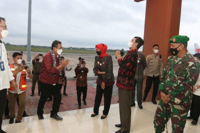 Menyambut kedatangan Menteri Kelautan dan Perikanan (KKP) Sakti Wahyu Trenggono di Jambi, Jumat (23/4/2021).