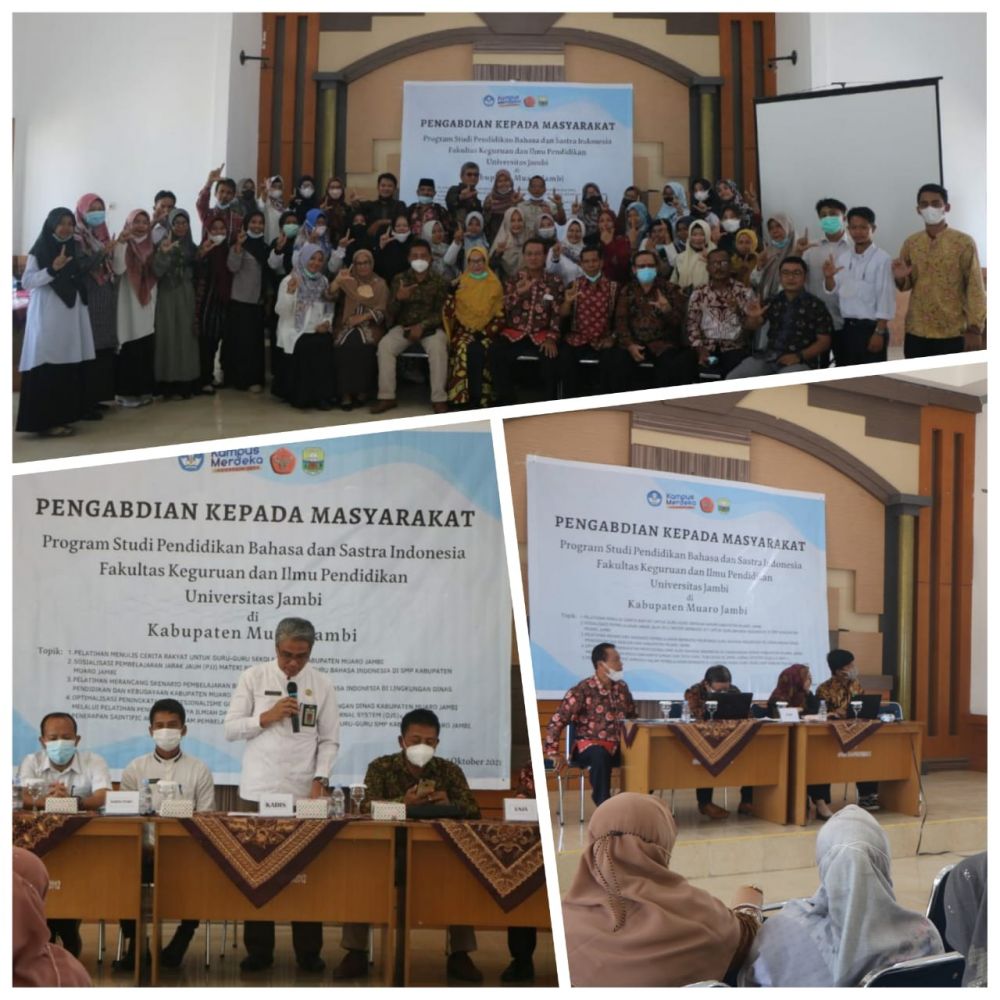 Pengabdian kepada masyarakat oleh Prodi Pendidikan Bahasa dan Sastra Indonesia di Aula Dinas Pendidikan Muaro Jambi