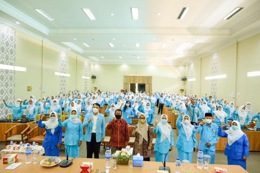Rapat Kerja Wilayah, Orientasi Kepemimpinan dan Latihan Kepemimpinan HIMPAUDI, yang berlangsung di ruang Sumatera Ratu Hotel Resort, Kamis (07/02/2022)