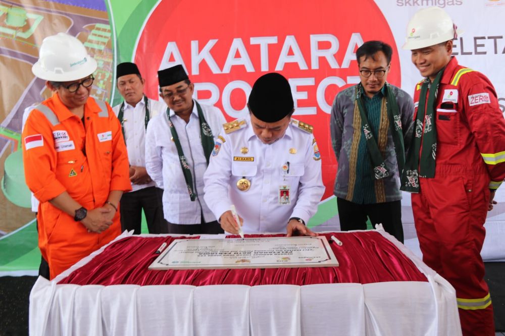 Groundbreaking Ceremony Gas Project Akatara Field KKKS Jadestone Energy, bertempat di Parit Lapis Kecamatan Bram Itam Kabupaten Tanjung Jabung Barat, Rabu (31/08/2022).