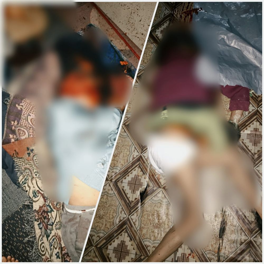 Kedua korban tewas dibacok anak kandung di Teluk nilau, Tanjab Barat, Rabu (4/1/2023)