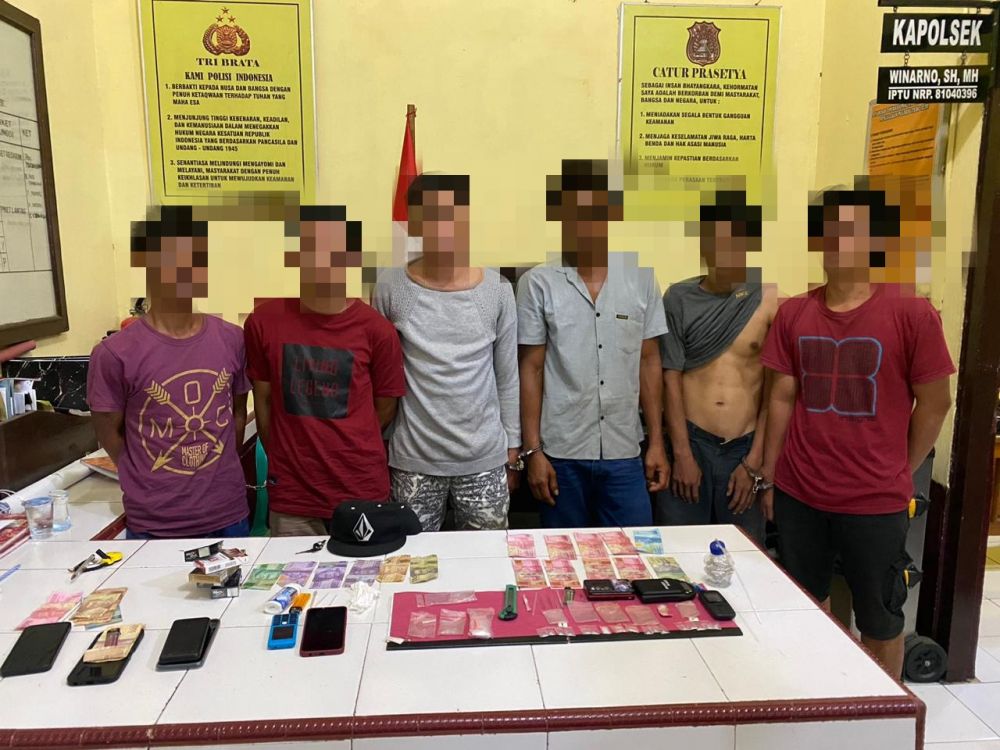 Enam pengguna Narkoba yang ditangkap 