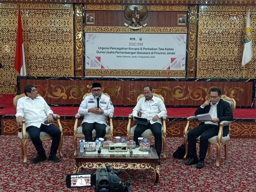 Diskusi media yang digelar oleh Komisi Pemberantasan Korupsi (KPK) bertajuk “Urgensi Pencegahan Korupsi dan Perbaikan Tata Kelola Dunia Usaha Pertambangan Batubara di Provinsi Jambi”, Rabu (13/09/2023)