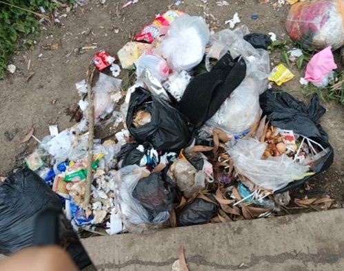 Ilustrasi sampah bertebaran di pinggir jalan