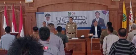 PJ Bupati Tebo saat membuka musorkablub Koni Kabupaten Tebo