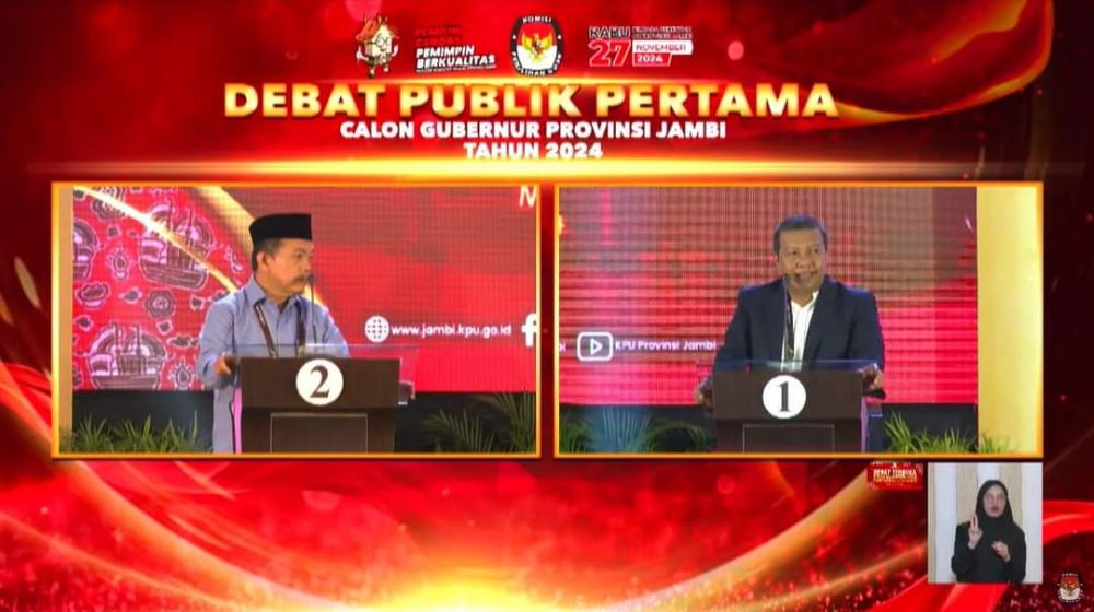 Debat Perdana Calon Gubernur Jambi Pilkada 2024 