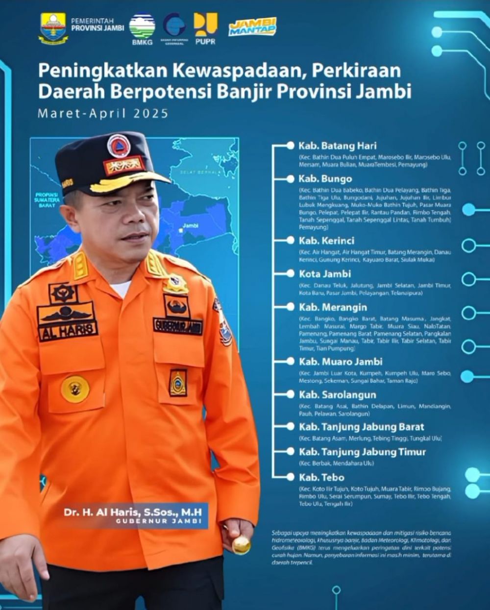 Gubernur Al Haris Imbau Peningkatan Kewaspadaan Masyarakat Dampak Bencana Hidrometeorologi