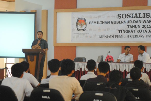 Sosialisasi pemilih pemula yang dilaksanakan oleh KPU Kota Jambi.