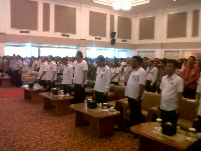 Ketua Umum, partai Perindo HT datang bersama Sekjen