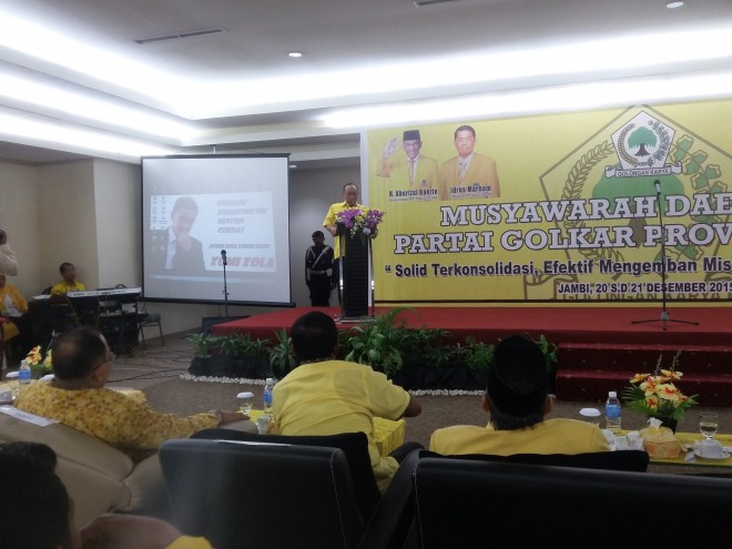 ARB dalam sambutan di Musda IX partai Golkar.