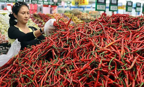  Cabai merah besar dan keriting di sejumlah pasar tradisional di Kota Jambi
