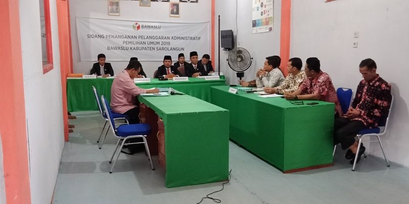 Suasana sidang dugaan pelanggaran administratif Pemilu 2019 yang digelar Bawaslu pada Selasa 16 Oktober 2018