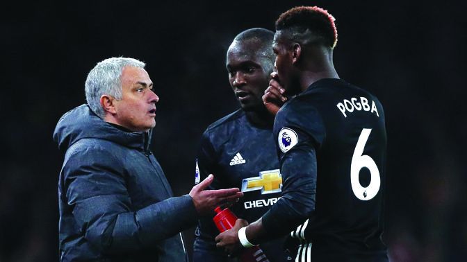 Jose Mourinho bersama  Pogba
