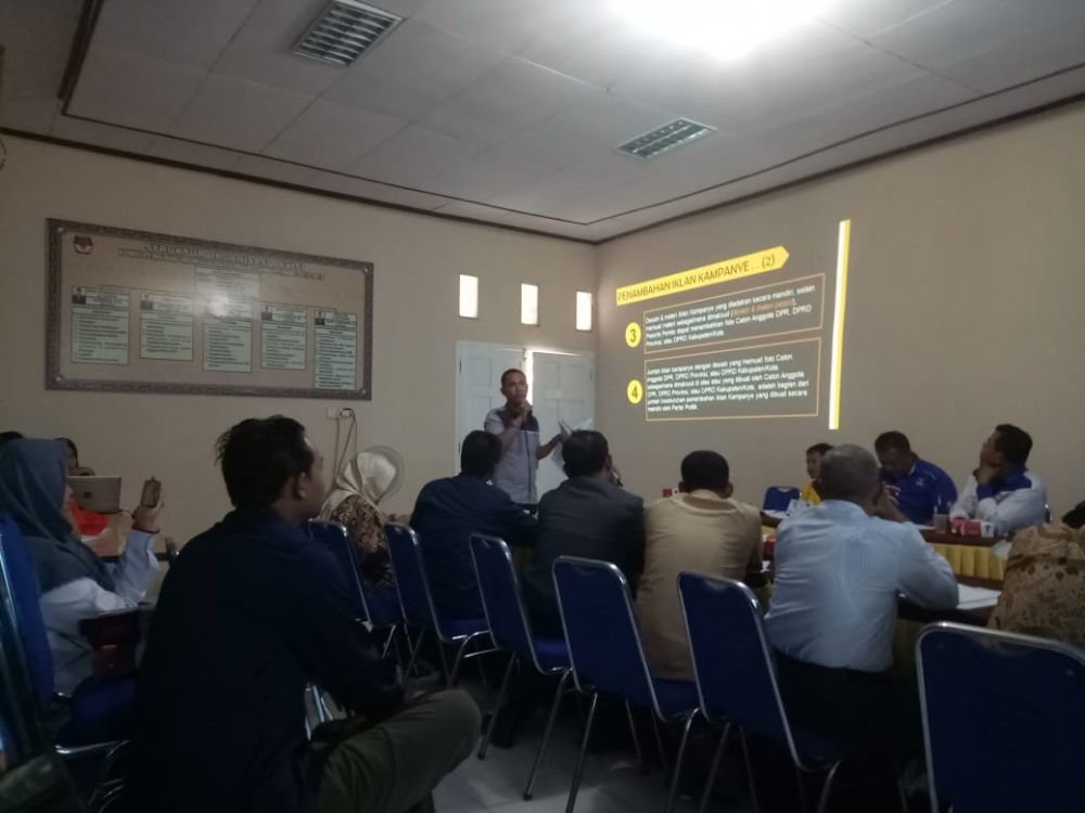Sosialisasi  Penayangan Iklan Kampanye dan Kampanye Rapat Umum di KPU Muarojambi
