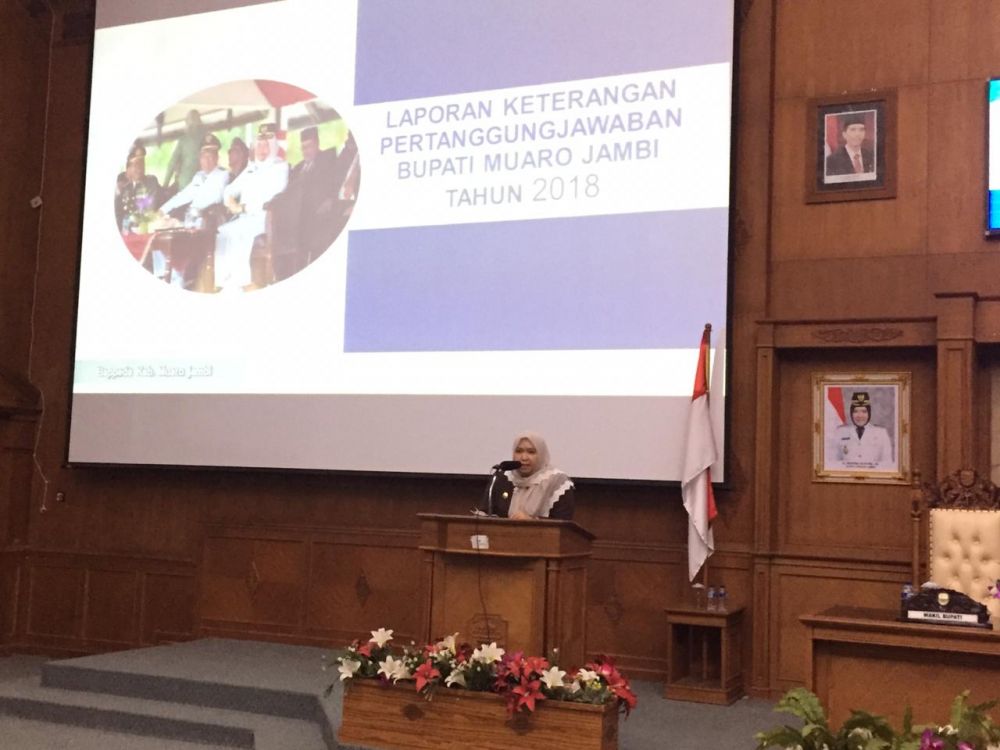 Bupati Masnah membacakan LPKJ tahun 2018
