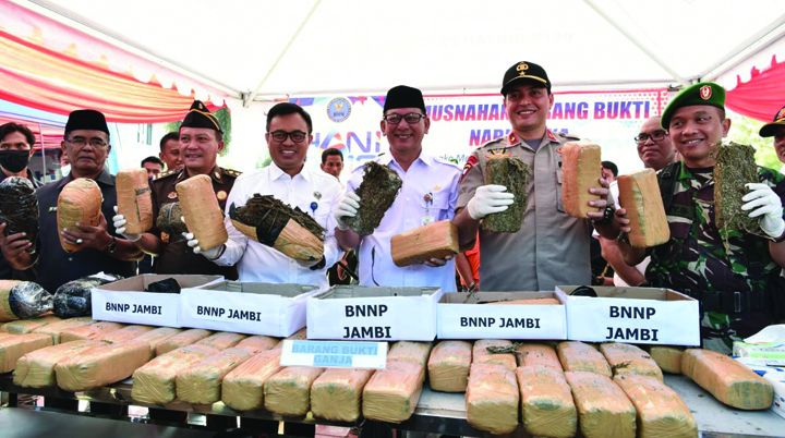 Barang bukti ganja hasil tangkapan BNN yang dimusnahkan.jpg
