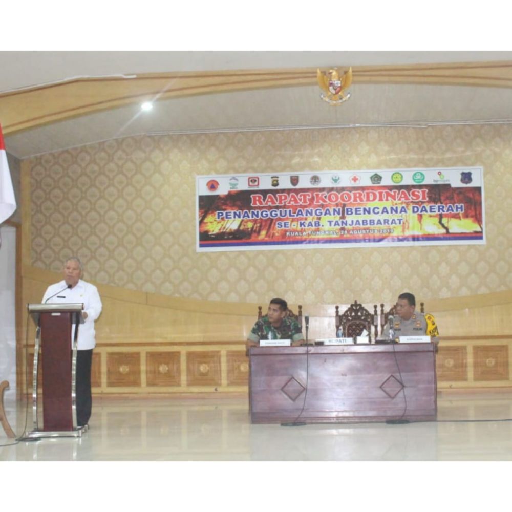 Bupati Safrial buka Rapat Koordinasi Penanggulan Bencana Daerah.