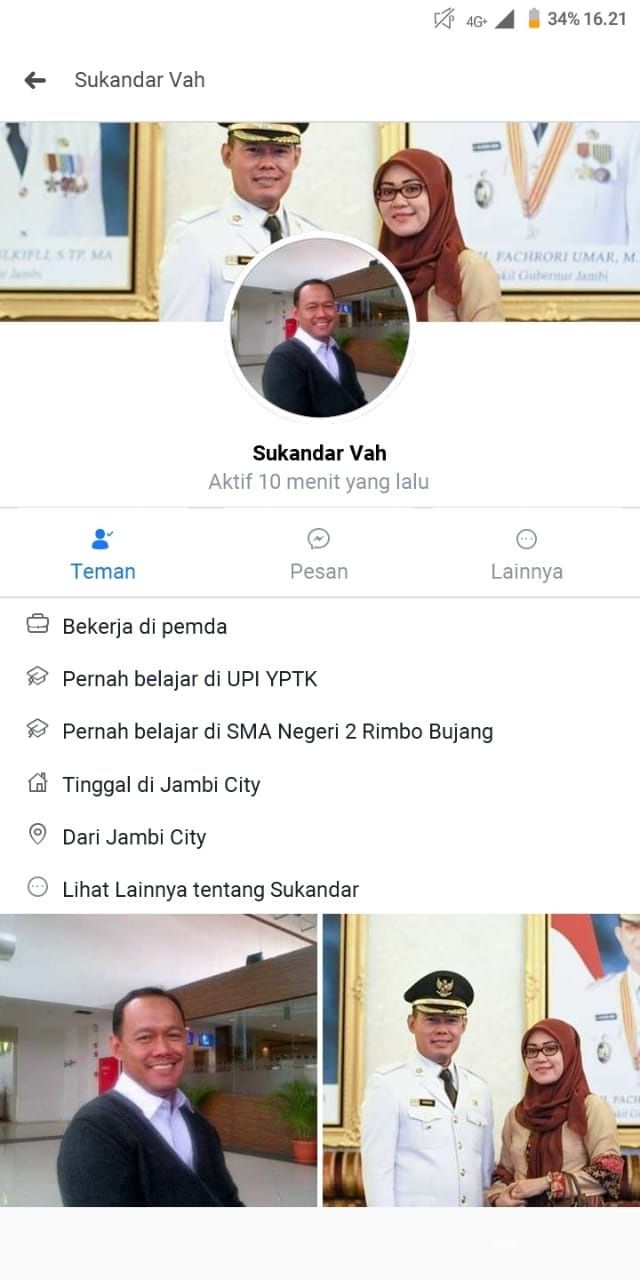 Akun medsos palsu Sukandar.