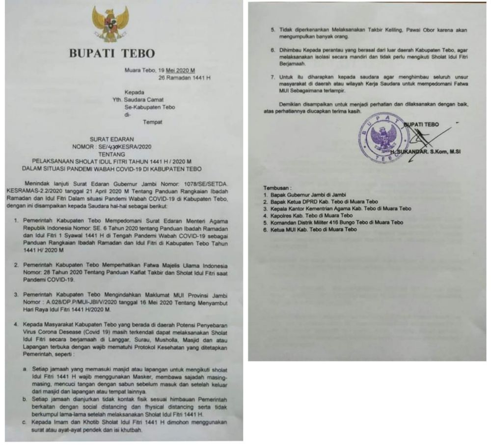 Surat  Edaran  Bupati  Tebo