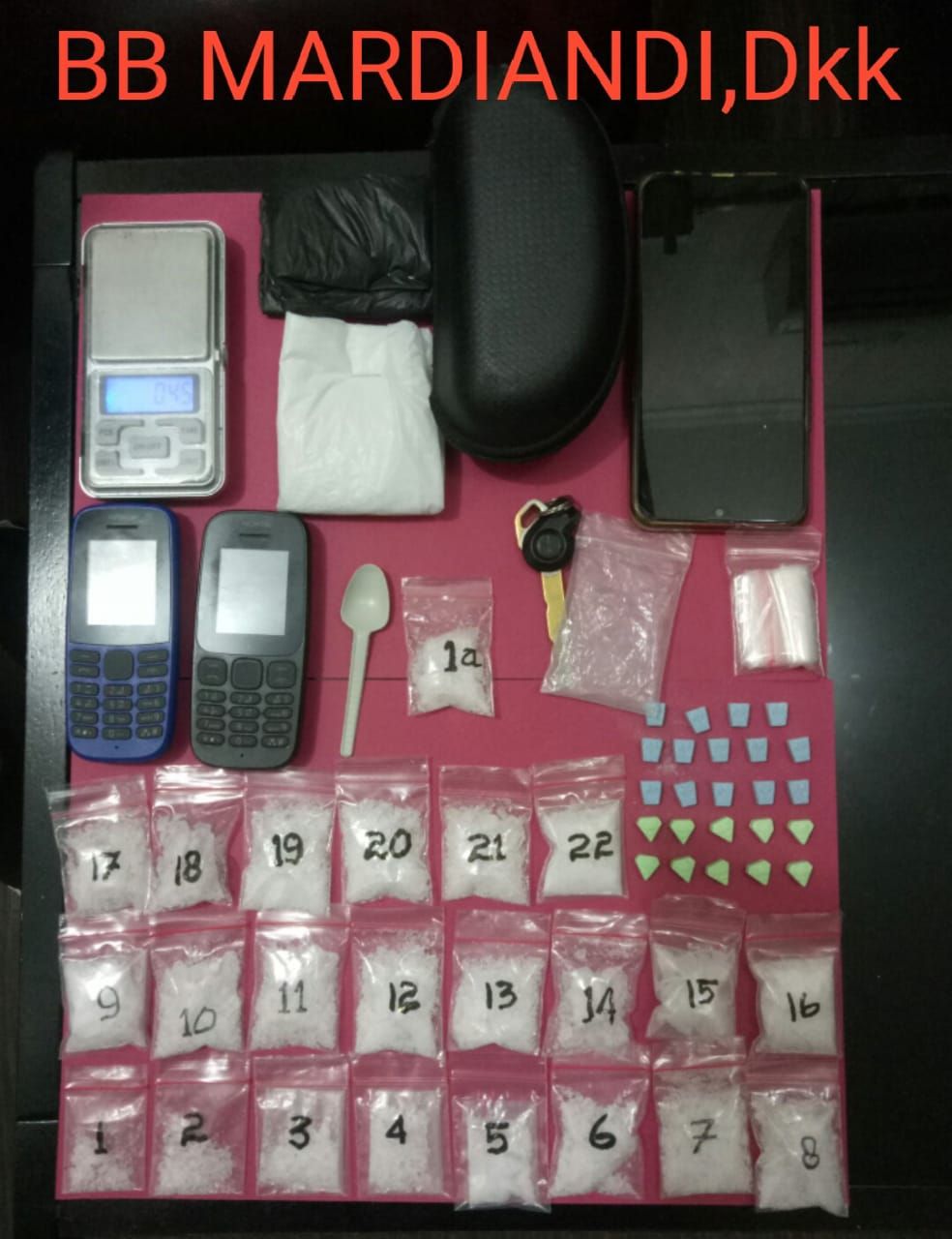 Barang Bukti Narkoba yang diamankan