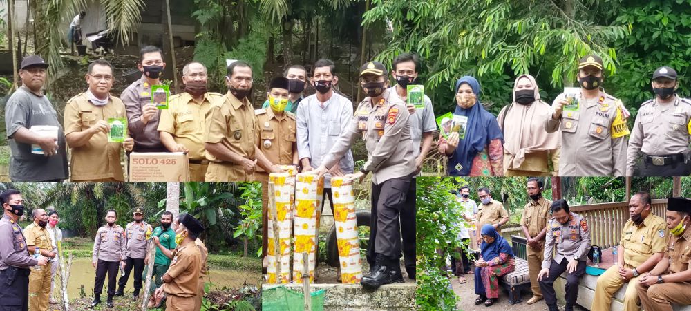 Poktan di Kampung Tangguh Covid-19 di Desa Bangun Jayo, Kecamatan Bathin VIII Terima bantuan dari Polres dan Dinas TPHP