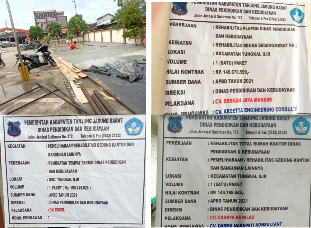 Proyek dinas pendidikan Tanjabarat
