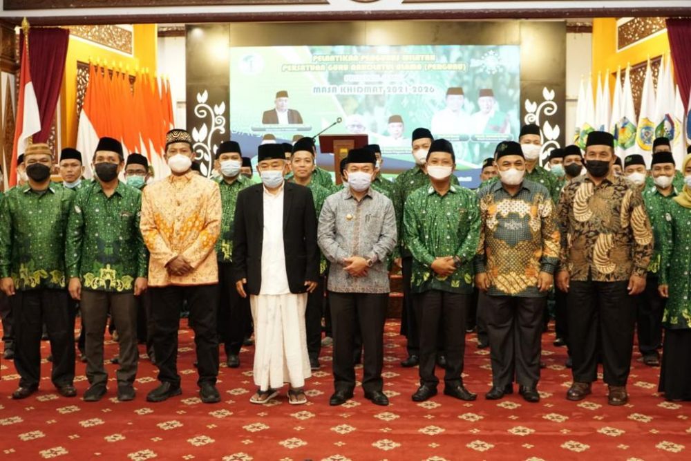 Pelantikan Pimpinan Wilayah Persatuan Guru Nahdlatul Ulama (PW Pergunu) Provinsi Jambi, yang berlangsung di Auditorium Rumah Dinas Gubernur Jambi, Rabu (12/01/2022) malam.