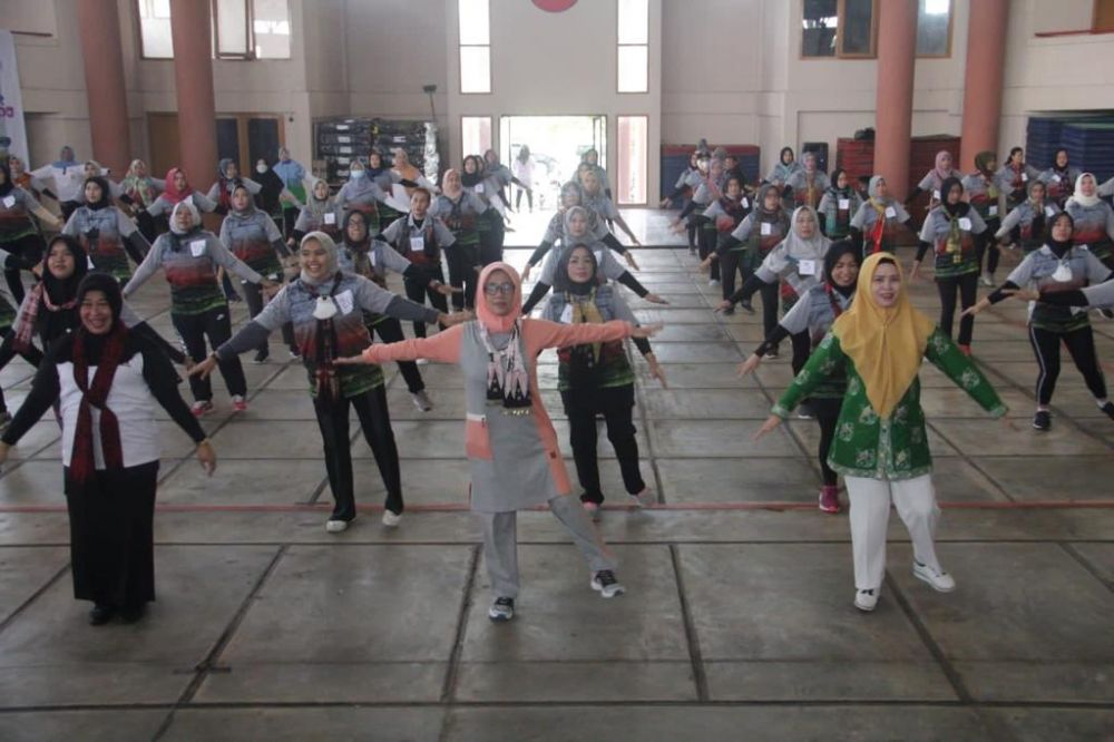 Kegiatan Training Of Trainer (TOT) Senam Rentak Kudo dan SKJ Duls, yang berlangsung di Gedung Judo Gedung Olah Raga (GOR) Kota Baru, Jambi, Rabu (26/01/2022).