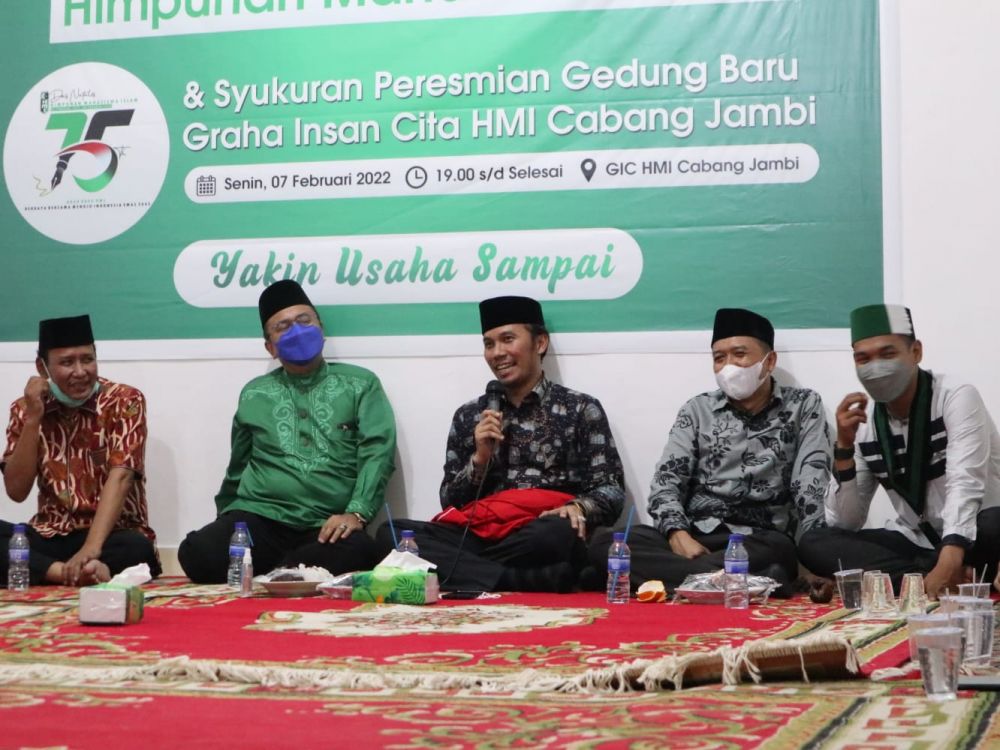 Edi Purwanto Hadir Perayaan Dies Natalis Himpunan Mahasiswa Islam ke-75 dan Syukuran Peresmian Gedung Baru Graha Insan Cita HMI Cabang Jambi. 