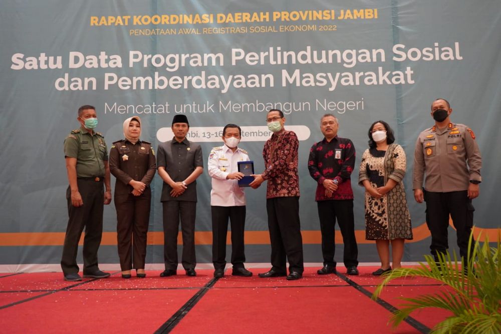 Rapat Koordinasi Daerah (Rakorda) Pendataan Awal Regosek untuk Wilayah Provinsi Jambi, yang berlangsung di Hotel BW Luxury Jambi, Rabu (14/09/2022).
