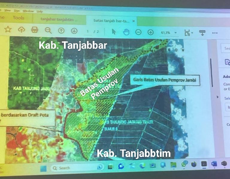 Peta Indikatif pada Draf SHP, usulan Pemprov Jambi