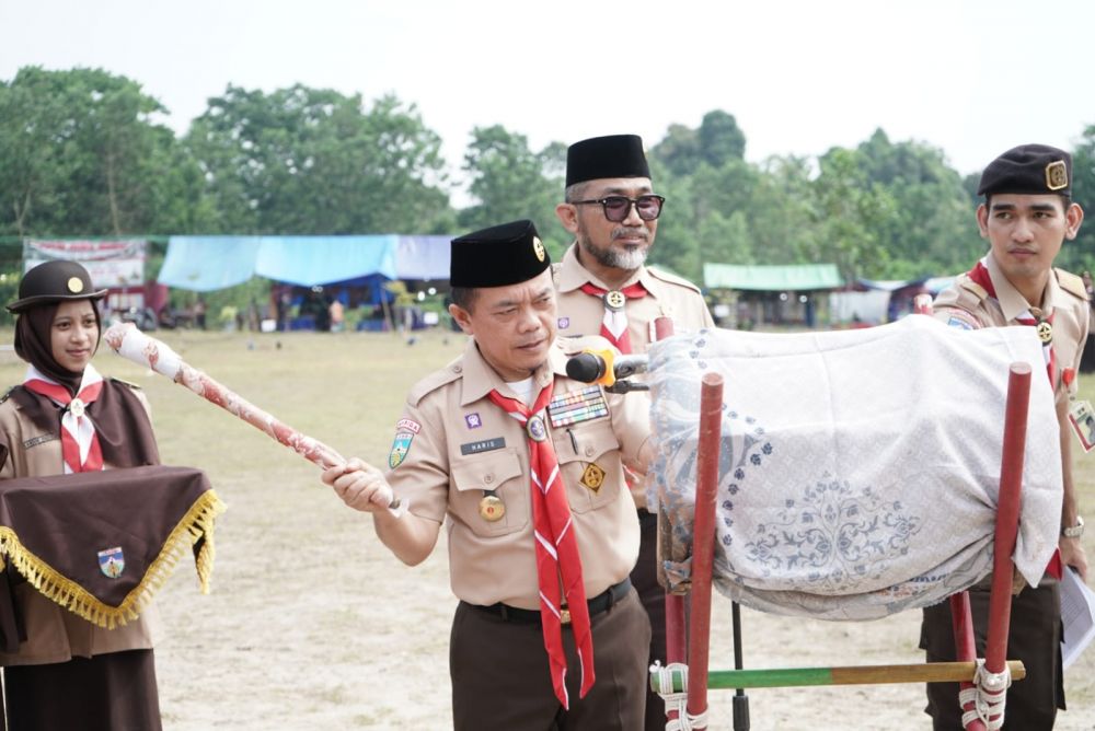 Pembukaan Raimuna Daerah Jambi Tahun 2023, bertempat di Bumi Perkemahan Abdurahman Sayoeti - Musa, Sabtu (27/05/2023).