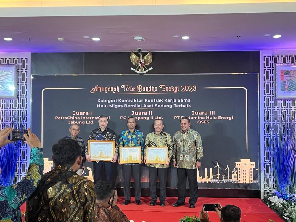 PT PetroChina International Jabung Ltd (PCJL) meraih juara 1 Penghargaan Anugerah Tata Bandha Energi Tahun 2023 dari Kementerian Energi dan Sumber Daya Mineral (ESDM) RI