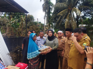 Ketua TP PKK Ririn Novianti Beri Bantuan  Korban Kebakaran di Desa Pudak Kumpeh Ulu