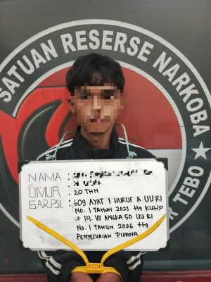 Satres Narkoba Polres Tebo Amankan Tsk Sabu dengan BB Seberat  6,98 Gram